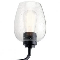 Valserrano 1-Light Black Bathroom Indoor Wall Sconce with Clear Seeded Glass Shade by KICHLER 14 Valserrano 1-Light Black Bathroom Indoor Wall Sconce with Clear Seeded Glass Shade by KICHLER -Kichler Sales black kichler vanity lighting 44381bkcs 44 1000