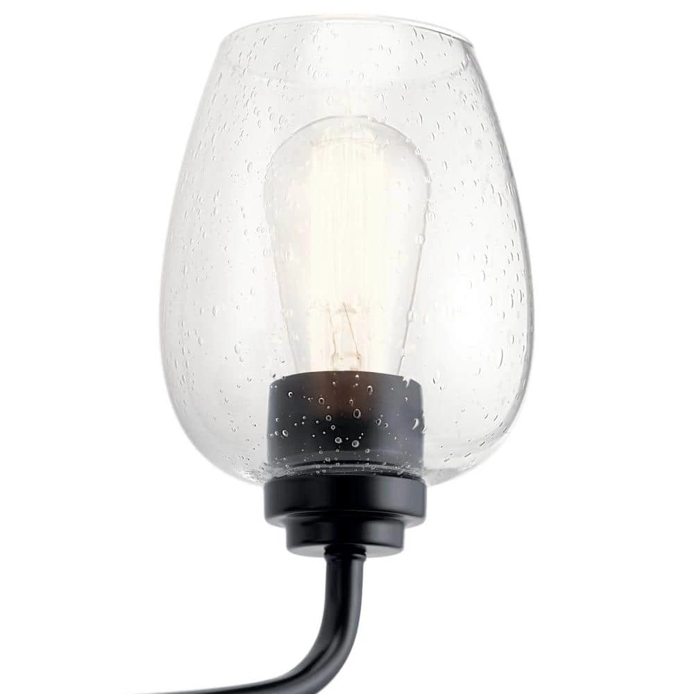 Valserrano 1-Light Black Bathroom Indoor Wall Sconce with Clear Seeded Glass Shade by KICHLER 8 Valserrano 1-Light Black Bathroom Indoor Wall Sconce with Clear Seeded Glass Shade by KICHLER - Image 6