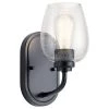 Valserrano 1-Light Black Bathroom Indoor Wall Sconce with Clear Seeded Glass Shade by KICHLER 2 Valserrano 1-Light Black Bathroom Indoor Wall Sconce with Clear Seeded Glass Shade by KICHLER -Kichler Sales black kichler vanity lighting 44381bkcs 64 1000