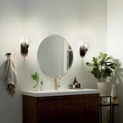 Valserrano 1-Light Black Bathroom Indoor Wall Sconce with Clear Seeded Glass Shade by KICHLER 15 Valserrano 1-Light Black Bathroom Indoor Wall Sconce with Clear Seeded Glass Shade by KICHLER -Kichler Sales black kichler vanity lighting 44381bkcs fa 1000