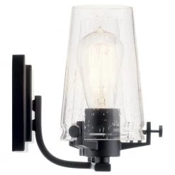 Alton 24 in. 3-Light Black Bathroom Vanity Light with Clear Seeded Glass by KICHLER -Kichler Sales black kichler vanity lighting 45297bk 4f 1000