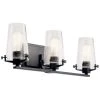 Alton 24 in. 3-Light Black Bathroom Vanity Light with Clear Seeded Glass by KICHLER 1 Alton 24 in. 3-Light Black Bathroom Vanity Light with Clear Seeded Glass by KICHLER -Kichler Sales black kichler vanity lighting 45297bk 64 1000