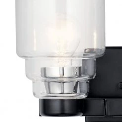 Vionnet 2-Light Black Bathroom Vanity Light with Clear Glass by KICHLER -Kichler Sales black kichler vanity lighting 55011bk 76 1000