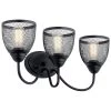 Voclain 5 in. 3-Light Black Bathroom Vanity Light with Mesh Shade by KICHLER -Kichler Sales black kichler vanity lighting 55043bk 64 1000