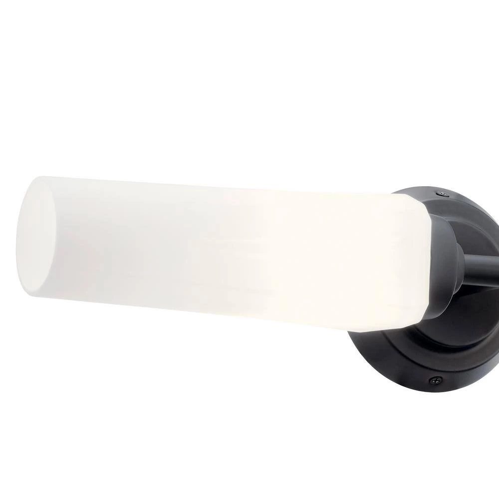 Truby 20.75 in. 2-Light Black Bathroom Vanity Light with Satin Etched Cased Opal Glass by KICHLER 8 Truby 20.75 in. 2-Light Black Bathroom Vanity Light with Satin Etched Cased Opal Glass by KICHLER - Image 6