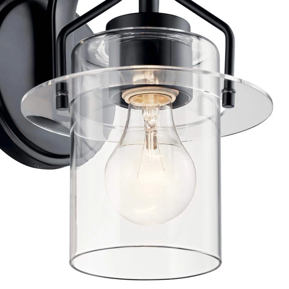 Everett 1-Light Black Bathroom Indoor Wall Sconce with Clear Glass by KICHLER 8 Everett 1-Light Black Bathroom Indoor Wall Sconce with Clear Glass by KICHLER - Image 6