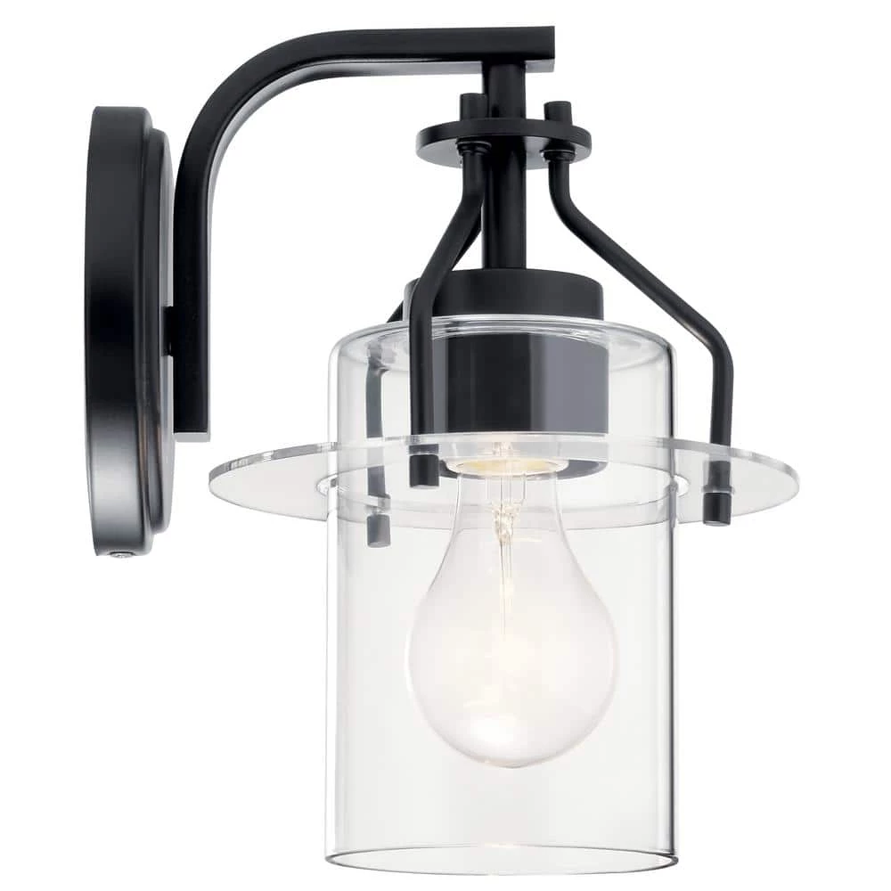 Everett 1-Light Black Bathroom Indoor Wall Sconce with Clear Glass by KICHLER 7 Everett 1-Light Black Bathroom Indoor Wall Sconce with Clear Glass by KICHLER - Image 5