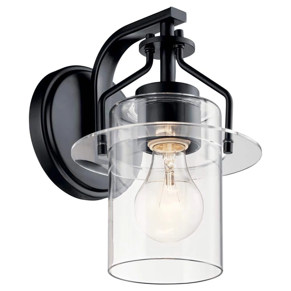 Everett 1-Light Black Bathroom Indoor Wall Sconce with Clear Glass by KICHLER 3 Everett 1-Light Black Bathroom Indoor Wall Sconce with Clear Glass by KICHLER