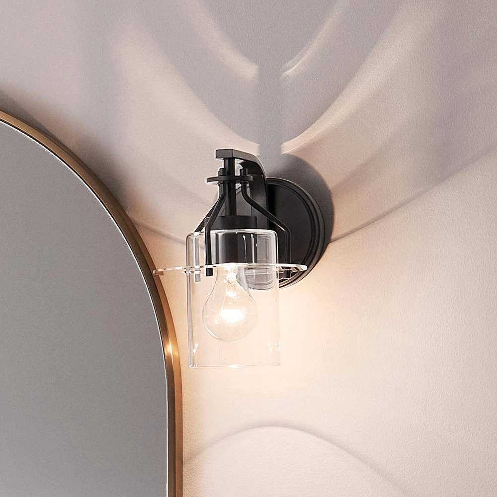 Everett 1-Light Black Bathroom Indoor Wall Sconce with Clear Glass by KICHLER 10 Everett 1-Light Black Bathroom Indoor Wall Sconce with Clear Glass by KICHLER - Image 8