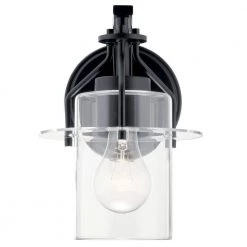 Everett 1-Light Black Bathroom Indoor Wall Sconce with Clear Glass by KICHLER 13 Everett 1-Light Black Bathroom Indoor Wall Sconce with Clear Glass by KICHLER -Kichler Sales black kichler vanity lighting 55077bk c3 1000
