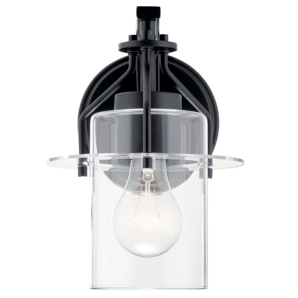 Everett 1-Light Black Bathroom Indoor Wall Sconce with Clear Glass by KICHLER 6 Everett 1-Light Black Bathroom Indoor Wall Sconce with Clear Glass by KICHLER - Image 4