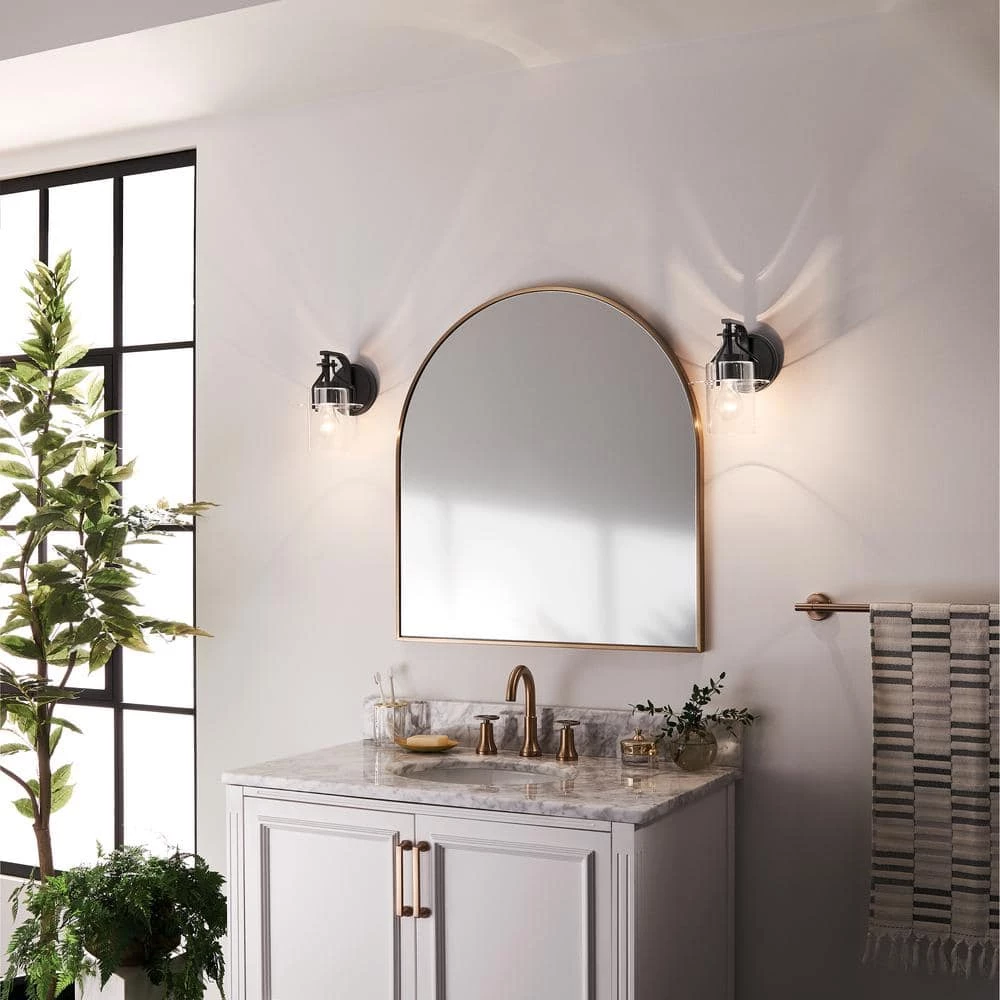 Everett 1-Light Black Bathroom Indoor Wall Sconce with Clear Glass by KICHLER 4 Everett 1-Light Black Bathroom Indoor Wall Sconce with Clear Glass by KICHLER - Image 2