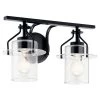 Everett 16 in. 2-Light Black Bathroom Vanity Light with Clear Glass by KICHLER -Kichler Sales black kichler vanity lighting 55078bk 64 1000