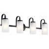 Kennewick 32 in. 4-Light Black Bathroom Vanity Light with Etched Glass by KICHLER -Kichler Sales black kichler vanity lighting 55088bk 64 1000