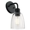 Meller 11 in. 1-Light Black Bathroom Indoor Wall Sconce with Clear Glass by KICHLER 1 Meller 11 in. 1-Light Black Bathroom Indoor Wall Sconce with Clear Glass by KICHLER -Kichler Sales black kichler vanity lighting 55100bk 64 1000