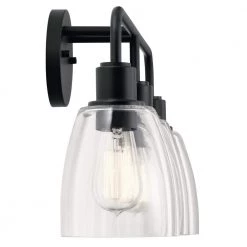 Meller 24 in. 3-Light Black Bathroom Vanity Light with Clear Glass by KICHLER -Kichler Sales black kichler vanity lighting 55102bk 4f 1000