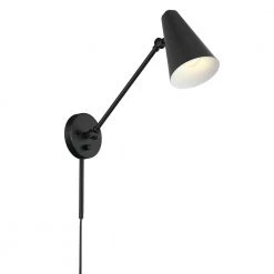 Sylvia 19.75 in. 1-Light Black Office Indoor Wall Sconce by KICHLER -Kichler Sales black kichler wall sconces 52485bkb 1f 1000