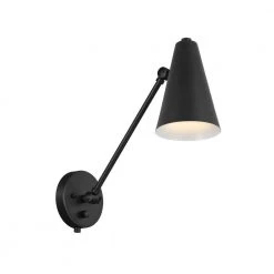 Sylvia 19.75 in. 1-Light Black Office Indoor Wall Sconce by KICHLER -Kichler Sales black kichler wall sconces 52485bkb 4f 1000