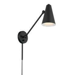 Sylvia 19.75 in. 1-Light Black Office Indoor Wall Sconce by KICHLER
