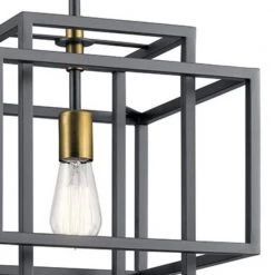 Taubert 1-Light Black/Natural Brass Mid-Century Modern Foyer Pendant Hanging Light by KICHLER -Kichler Sales black natural brass kichler chandeliers 43982bk c3 1000