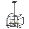 Taubert 4-Light Black/Natural Brass Mid-Century Modern Foyer Pendant Hanging Light by KICHLER -Kichler Sales black natural brass kichler chandeliers 43984bk 64 1000