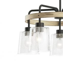 Bolson 5-Light Black with Distressed Antique White Accent Chandelier with Clear Seeded Glass Shades by KICHLER -Kichler Sales black with distressed antique white kichler chandeliers 82380 fa 1000