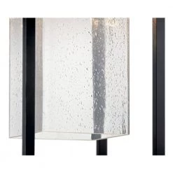 Mercer 1-Light Black Outdoor Hanging Pendant Outdoor Light with Clear Seeded Glass (1-Pack) by KICHLER -Kichler Sales black with silver highlights kichler outdoor pendant lights 59064bsl 1f 1000