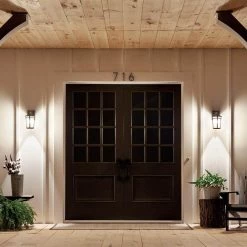 Atwood 11 in. 1-Light Brownstone Outdoor Light Wall Sconce with Umber Mist Glass (1-Pack) by KICHLER -Kichler Sales brownstone kichler outdoor sconces 49071bst 1f 1000