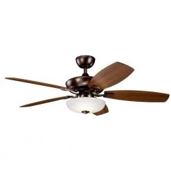 Canfield Pro 52 in. LED Indoor Oil Brushed Bronze Downrod Mount Ceiling Fan with Light Kit and Wall Control by KICHLER