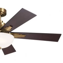 Vinea 52 in. Integrated LED Indoor Brushed Natural Brass Downrod Mount Ceiling Fan with Wall Control by KICHLER -Kichler Sales brushed natural brass kichler ceiling fans with lights 300345bnb 1f 1000