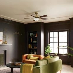 Vinea 52 in. Integrated LED Indoor Brushed Natural Brass Downrod Mount Ceiling Fan with Wall Control by KICHLER -Kichler Sales brushed natural brass kichler ceiling fans with lights 300345bnb 31 1000