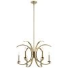 Cassadee 6-Light Brushed Natural Brass Contemporary Candlestick Dining Room Chandelier by KICHLER -Kichler Sales brushed natural brass kichler chandeliers 52116bnb 64 1000