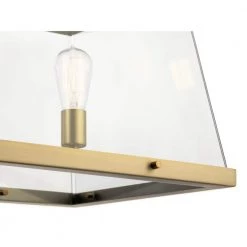 Darton 5-Light Brushed Natural Brass Transitional Dining Room Linear Chandelier with Clear Glass Shade by KICHLER -Kichler Sales brushed natural brass kichler chandeliers 52123bnb 4f 1000