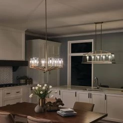 Nye 6-Light Brushed Natural Brass Transitional Dining Room Chandelier with Clear Glass Shade by KICHLER -Kichler Sales brushed natural brass kichler chandeliers 52314bnb fa 1000