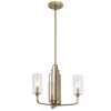 Kimrose 3-Lights Brushed Natural Brass Art Deco Dining Room Chandelier with Clear Fluted Glass by KICHLER -Kichler Sales brushed natural brass kichler chandeliers 52410bnb 64 1000