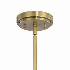 Kimrose 6-Lights Brushed Natural Brass Art Deco Dining Room Chandelier with Clear Fluted Glass by KICHLER -Kichler Sales brushed natural brass kichler chandeliers 52411bnb 4f 1000