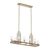 Kimrose 10-Light Brushed Natural Brass Art Deco Dining Room Linear Chandelier with Clear Fluted Glass by KICHLER -Kichler Sales brushed natural brass kichler chandeliers 52413bnb 64 1000