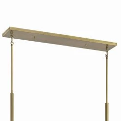 Torvee 42 in. 5-Light Brushed Natural Brass Art Deco Dining Room Linear Chandelier by KICHLER -Kichler Sales brushed natural brass kichler chandeliers 52425bnb 1f 1000