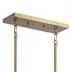 Ciona 43 in. 5-Light Brushed Natural Brass Art Deco Dining Room Linear Chandelier with Round Ribbed Glass by KICHLER -Kichler Sales brushed natural brass kichler chandeliers 52430bnb 1f 1000