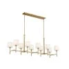 Ali 10-Light Brushed Natural Brass Traditional Dining Room Linear Chandelier with White Fabric Shades by KICHLER -Kichler Sales brushed natural brass kichler chandeliers 52503bnb 64 1000