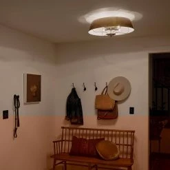 Luella 22 in. 4-Light Brushed Natural Brass Traditional Hallway Shaded Convertible Pendant Hanging Light/Semi-Flush by KICHLER -Kichler Sales brushed natural brass kichler chandeliers 52543bnb 44 1000