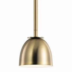 Baland 4 in. 1-Light Integrated LED Brushed Natural Brass Mid-Century Modern Kitchen Mini Pendant Hanging Light by KICHLER -Kichler Sales brushed natural brass kichler pendant lights 52419bnbled c3 1000