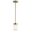 Ciona 4 in. 1-Light Brushed Natural Brass Art Deco Kitchen Mini Pendant Hanging Light with Round Ribbed Glass by KICHLER -Kichler Sales brushed natural brass kichler pendant lights 52431bnb 64 1000