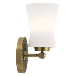 Brianne 9.5 in. 1-Light Brushed Natural Brass Bathroom Indoor Wall Sconce with Satin Etched Cased Opal Glass by KICHLER -Kichler Sales brushed natural brass kichler vanity lighting 55115bnb 4f 1000