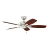 Canfield 52 in. Indoor Brushed Nickel Downrod Mount Ceiling Fan with Pull Chain by KICHLER -Kichler Sales brushed nickel 1 kichler ceiling fans without lights 300117ni 64 1000