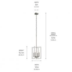 Pendroy 4-Light Brushed Nickel with White Industrial Cage Foyer Pendant by KICHLER 13 Pendroy 4-Light Brushed Nickel with White Industrial Cage Foyer Pendant by KICHLER -Kichler Sales brushed nickel and white kichler chandeliers 82385 1d 1000
