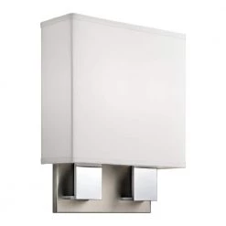 Santiago 16-Watt Brushed Nickel and Chrome Integrated LED Hallway Indoor Wall Sconce by KICHLER