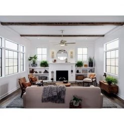 Colerne 52 in. Integrated LED Indoor Brushed Nickel Downrod Mount Ceiling Fan with Light Kit and Wall Control by KICHLER -Kichler Sales brushed nickel kichler ceiling fans with lights 300052ni 4f 1000