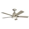 Colerne 52 in. Integrated LED Indoor Brushed Nickel Downrod Mount Ceiling Fan with Light Kit and Wall Control by KICHLER -Kichler Sales brushed nickel kichler ceiling fans with lights 300052ni 64 1000