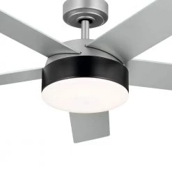 Compass 52 in. Integrated LED Indoor Brushed Nickel Down Rod Mount Ceiling Fan with Light and Remote by KICHLER 17 Compass 52 in. Integrated LED Indoor Brushed Nickel Down Rod Mount Ceiling Fan with Light and Remote by KICHLER -Kichler Sales brushed nickel kichler ceiling fans with lights 300322ni 1f 1000